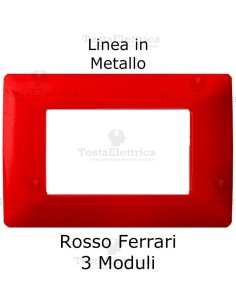 Placca in Metallo Rosso Ferrari compatibile con serie Bticino Matix 