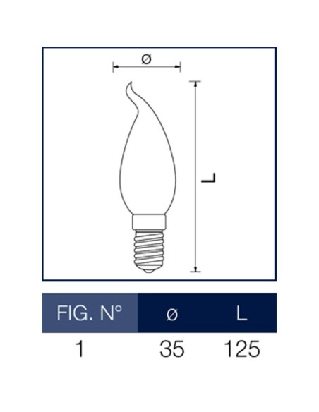 Lampadina filamento led colpo di vento 4 Watt E14 3000k 