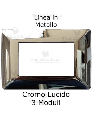 Placca in Metallo Cromo Lucido compatibile con serie Bticino Matix 