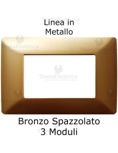 Placca in Metallo Bronzo Spazzolato compatibile con serie Bticino Matix 