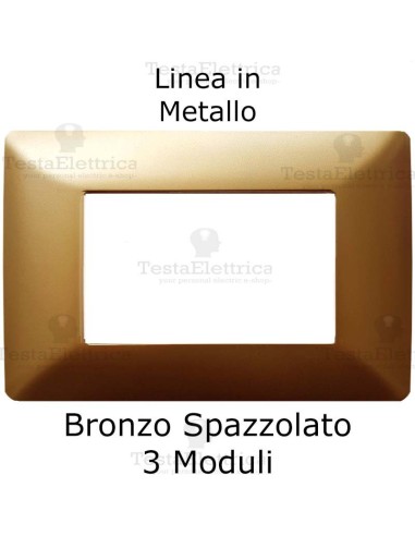Placca in Metallo Bronzo Spazzolato compatibile con serie Bticino Matix 