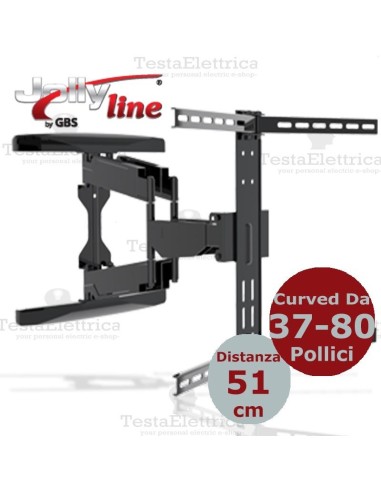 Staffa per TV  curve 37- 80 Pollici CURVED-3780 SLIM  JollyLine