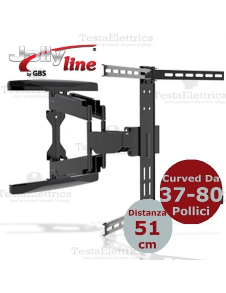 Staffa per TV  curve 37- 80 Pollici CURVED-3780 SLIM  JollyLine