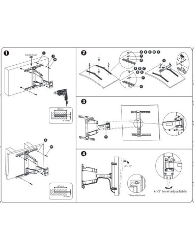 Staffa per TV  curve 37- 80 Pollici CURVED-3780 SLIM  JollyLine