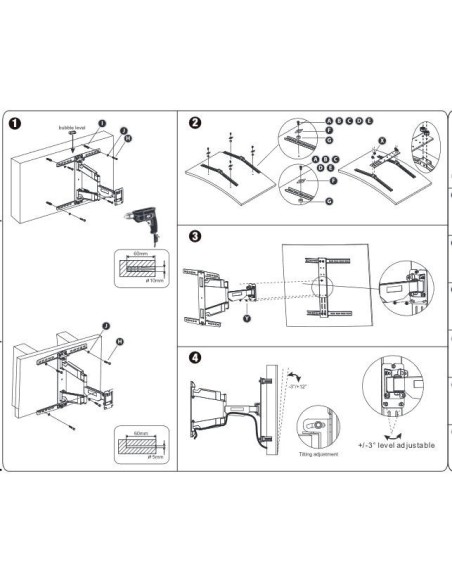 Staffa per TV  curve 37- 80 Pollici CURVED-3780 SLIM  JollyLine