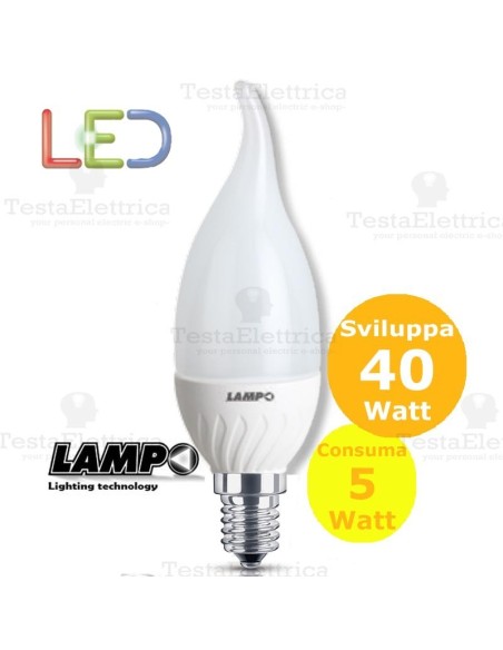 Lampadina a led colpo di vento 5 Watt E14 lampo