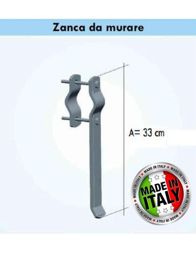 Zanca per fissaggio pali a muro 