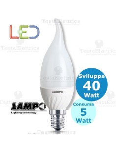 Lampadina a led colpo di vento 5 Watt E14 lampo