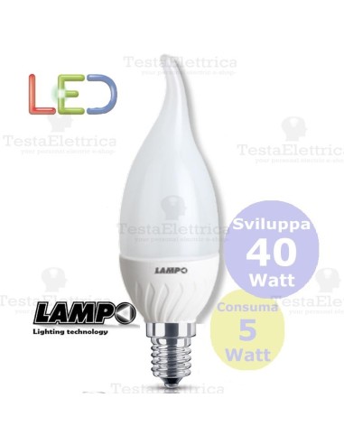 Lampadina a led colpo di vento 5 Watt E14 lampo