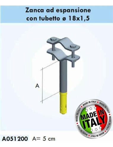 Zanca 5 cm per fissaggio pali a muro 