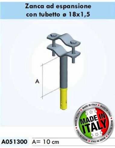 Zanca 10 cm per fissaggio pali a muro 