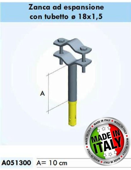 Zanca 10 cm per fissaggio pali a muro 