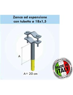 Zanca 20 cm per fissaggio pali a muro 