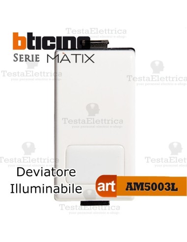 Deviatore 1P 16 AX  250 Va.c. Illuminabile Bticino Matix