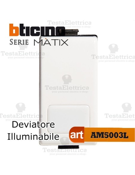 Deviatore 1P 16 AX  250 Va.c. Illuminabile Bticino Matix