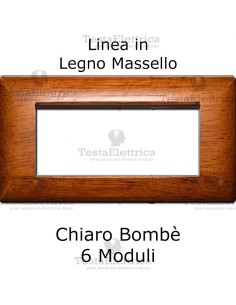 Placca in Legno Massello Chiaro compatibile con serie Bticino Matix