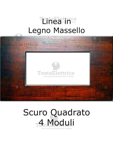 Placca in Legno Massello Scuro compatibile con serie Bticino Matix