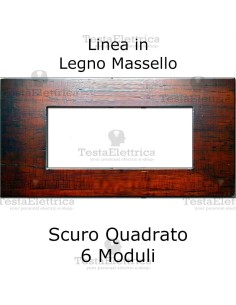 Placca in Legno Massello Scuro compatibile con serie Bticino Matix