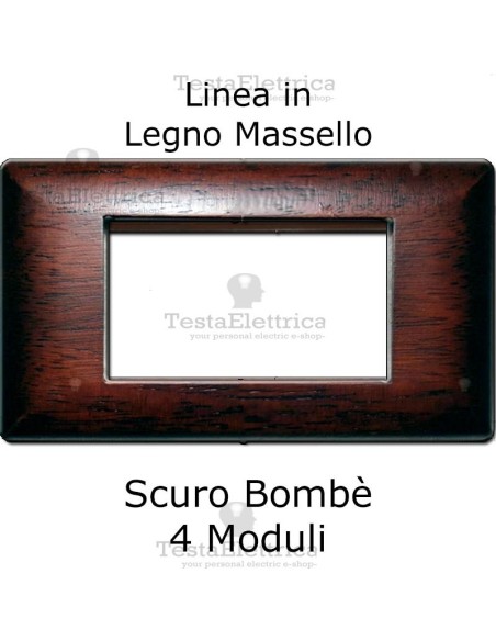 Placca in Legno Massello Scuro compatibile con serie Bticino Matix