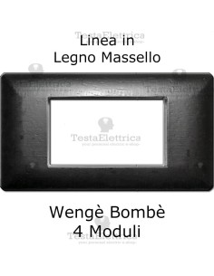 Placca in Legno Massello Wengè compatibile con serie Bticino Matix
