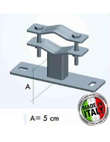 Zanca tipo "Emilia" 5 cm per fissaggio pali a muro 