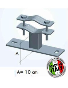 Zanca tipo "Emilia" 10 cm per fissaggio pali a muro 