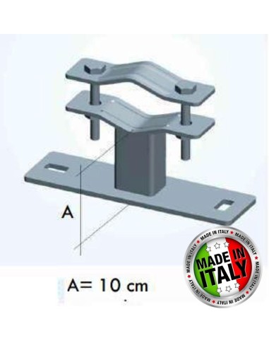 Zanca tipo "Emilia" 10 cm per fissaggio pali a muro 