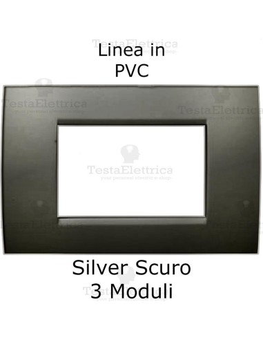 Placca PVC Silver Spazzolato compatibile con serie Bticino Matix 