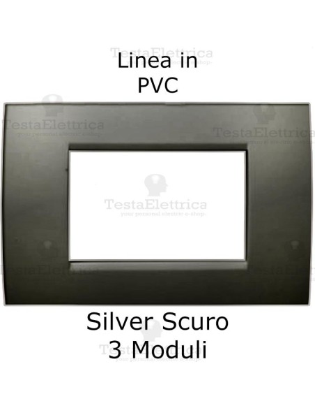 Placca PVC Silver Spazzolato compatibile con serie Bticino Matix 