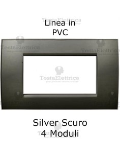 Placca in PVC Silver Scuro compatibile con serie Bticino Matix