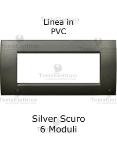 Placca in PVC Silver Scuro compatibile con serie Bticino Matix