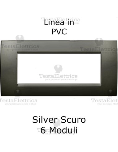 Placca in PVC Silver Scuro compatibile con serie Bticino Matix