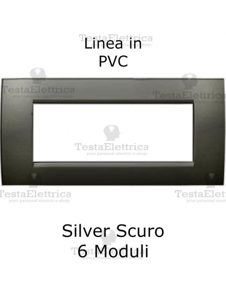 Placca in PVC Silver Scuro compatibile con serie Bticino Matix