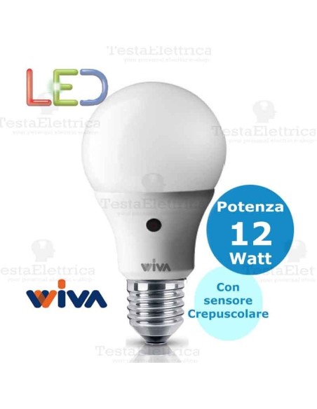 Lampadina a led  con sensore crepuscolare goccia E27 12 Watt Gbc