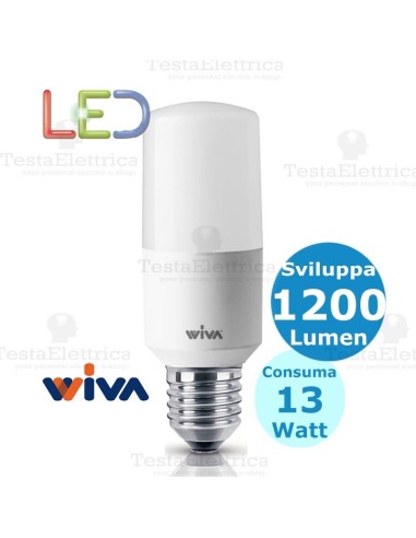 Lampadina a led Tubolare E27 9 Watt Wiva