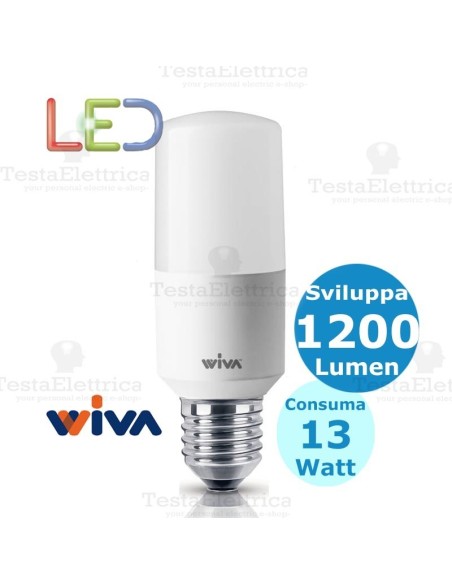 Lampadina a led Tubolare E27 9 Watt Wiva