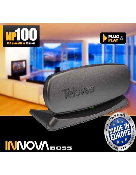 Antenna DTT amplificata LTE da interno Innovaboss Televes