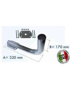 paletto per parabola curvo 32 cm zincato