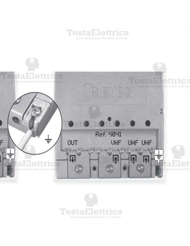 Miscelatore da palo VHF UHF UHF Televes con passaggio di corrente
