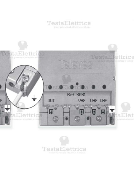 Miscelatore da palo VHF UHF UHF Televes con passaggio di corrente