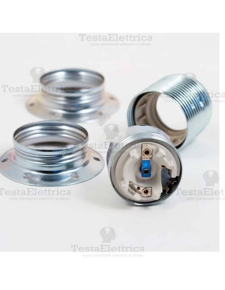 Portalampada E27 cromato lucido  filettato