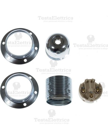 Portalampada E27 cromato lucido  filettato