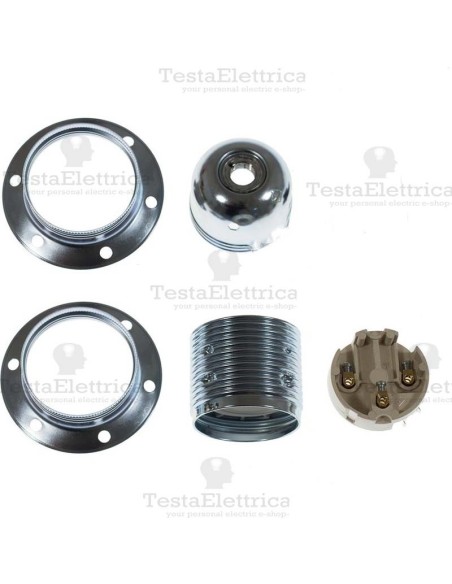 Portalampada E27 cromato lucido  filettato