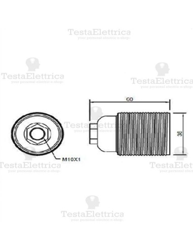 Portalampada E27 cromato lucido  filettato