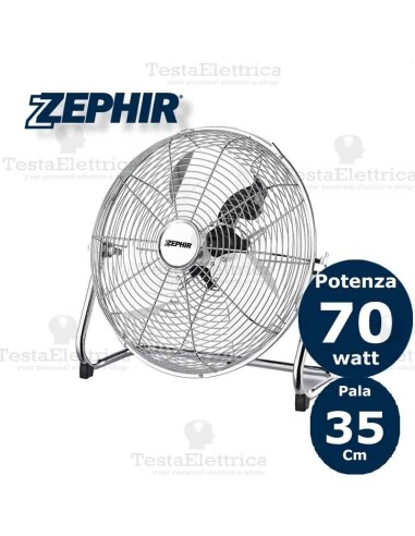 Ventilatore industriale in metallo cromato Pf35CR Zephir