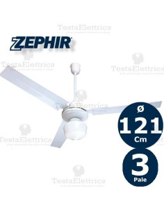 Ventilatore da soffitto bianco con luce ZFS8123 Zephir