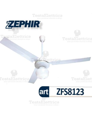 Ventilatore da soffitto bianco con luce ZFS8123 Zephir