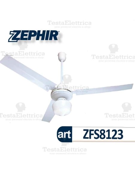 Ventilatore da soffitto bianco con luce ZFS8123 Zephir