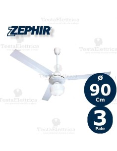 Ventilatore da soffitto bianco con luce ZFS8093 Zephir