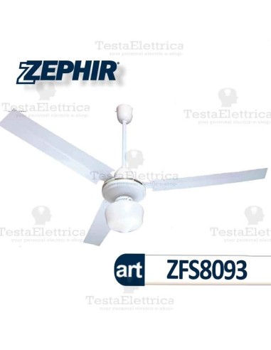 Ventilatore da soffitto bianco con luce ZFS8093 Zephir